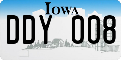 IA license plate DDY008