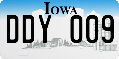 IA license plate DDY009