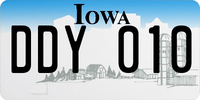 IA license plate DDY010