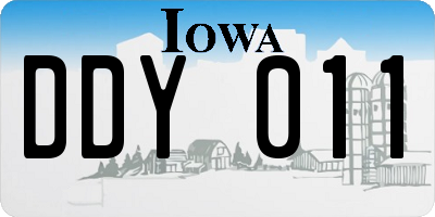 IA license plate DDY011