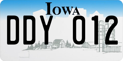 IA license plate DDY012