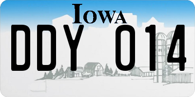 IA license plate DDY014