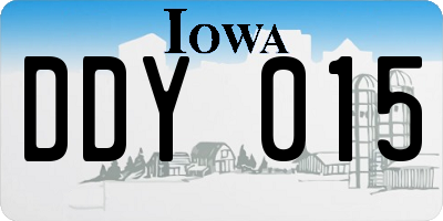 IA license plate DDY015