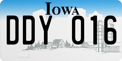 IA license plate DDY016