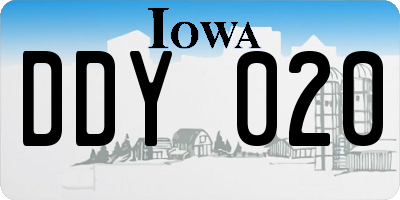 IA license plate DDY020