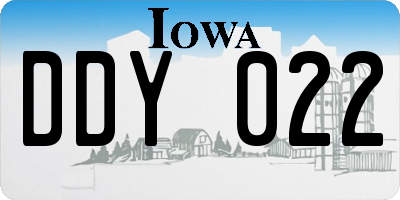 IA license plate DDY022