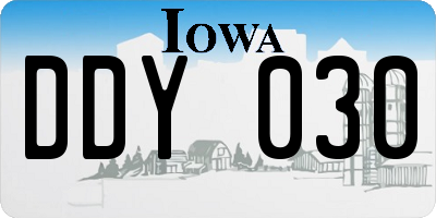 IA license plate DDY030