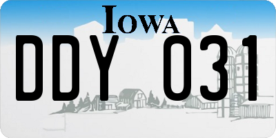 IA license plate DDY031