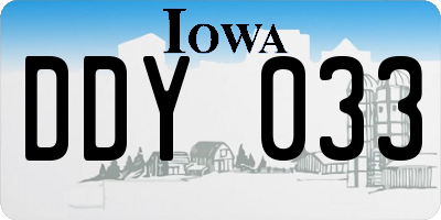 IA license plate DDY033