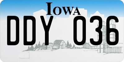 IA license plate DDY036