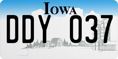 IA license plate DDY037