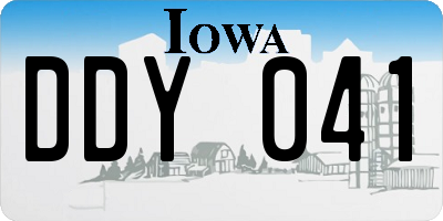 IA license plate DDY041