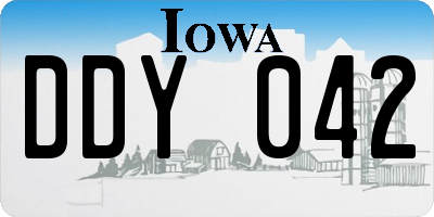 IA license plate DDY042