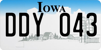 IA license plate DDY043