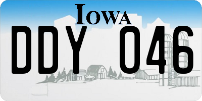 IA license plate DDY046
