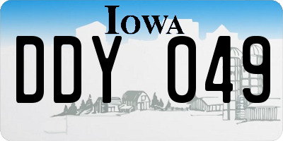 IA license plate DDY049