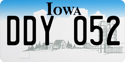 IA license plate DDY052