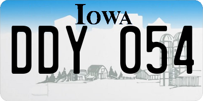 IA license plate DDY054