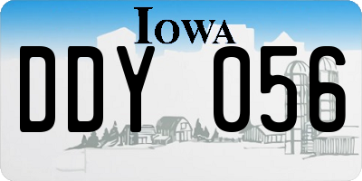IA license plate DDY056