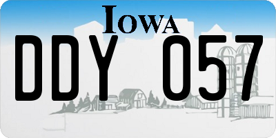 IA license plate DDY057