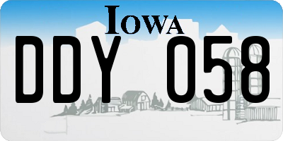IA license plate DDY058
