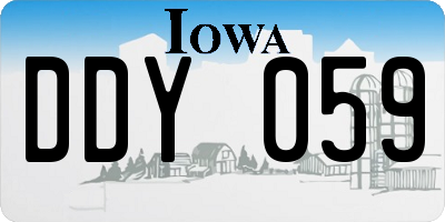 IA license plate DDY059
