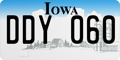 IA license plate DDY060