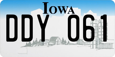 IA license plate DDY061