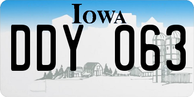 IA license plate DDY063