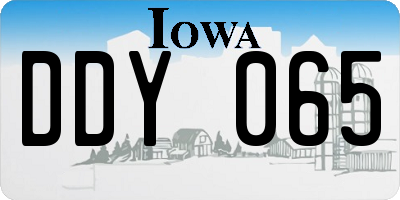 IA license plate DDY065