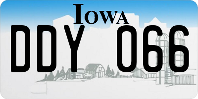 IA license plate DDY066