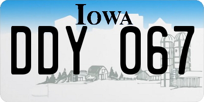 IA license plate DDY067