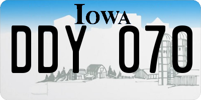 IA license plate DDY070