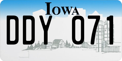 IA license plate DDY071