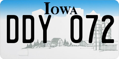 IA license plate DDY072