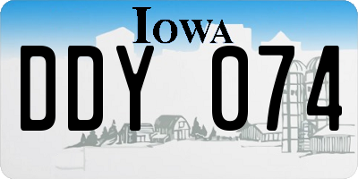 IA license plate DDY074