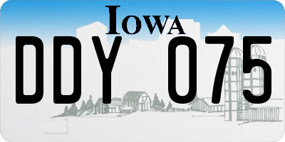 IA license plate DDY075