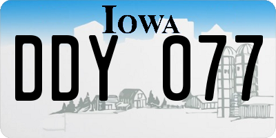 IA license plate DDY077
