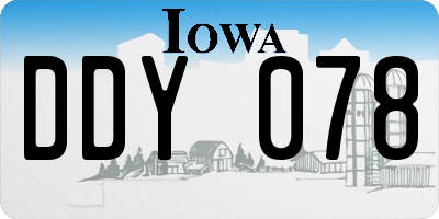 IA license plate DDY078