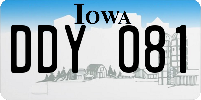 IA license plate DDY081