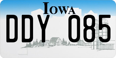 IA license plate DDY085