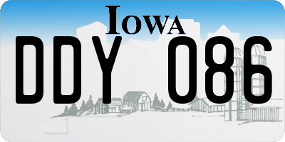 IA license plate DDY086