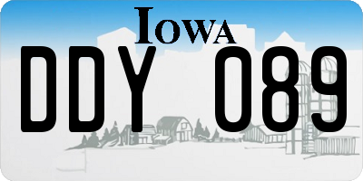 IA license plate DDY089