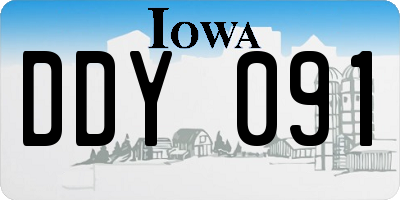 IA license plate DDY091