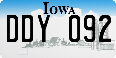 IA license plate DDY092