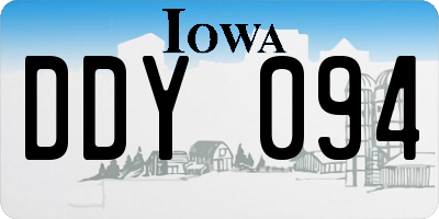 IA license plate DDY094