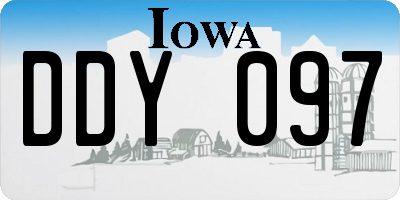 IA license plate DDY097
