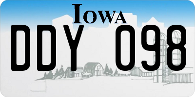 IA license plate DDY098