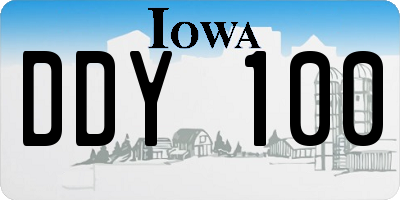 IA license plate DDY100