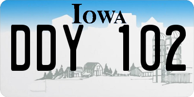 IA license plate DDY102